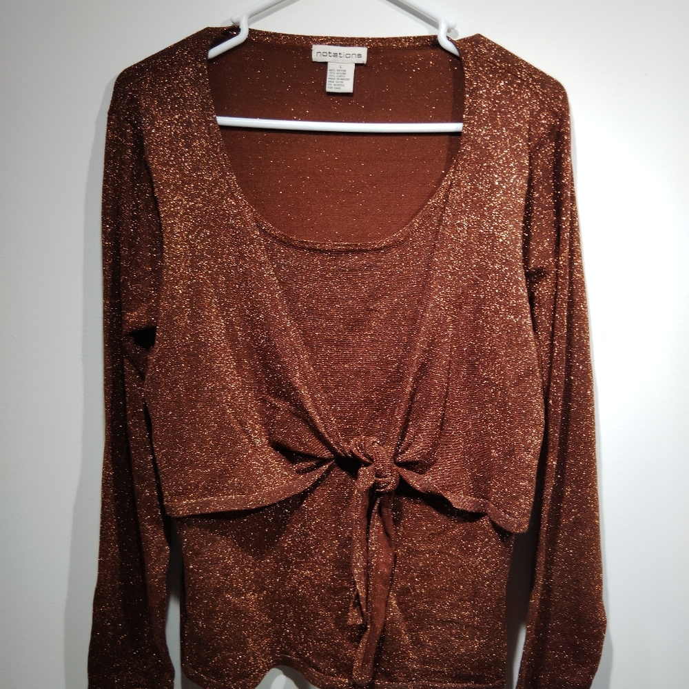 Notations large brown with gold glitter sparkles